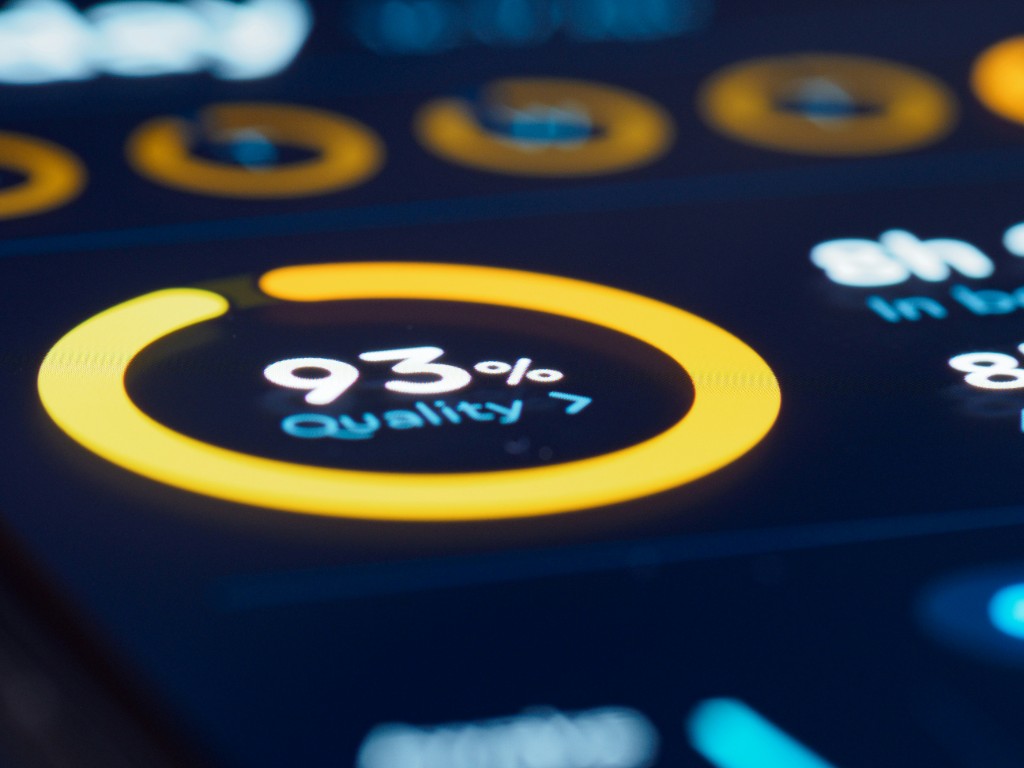 Analytics dashboard with quality score rings